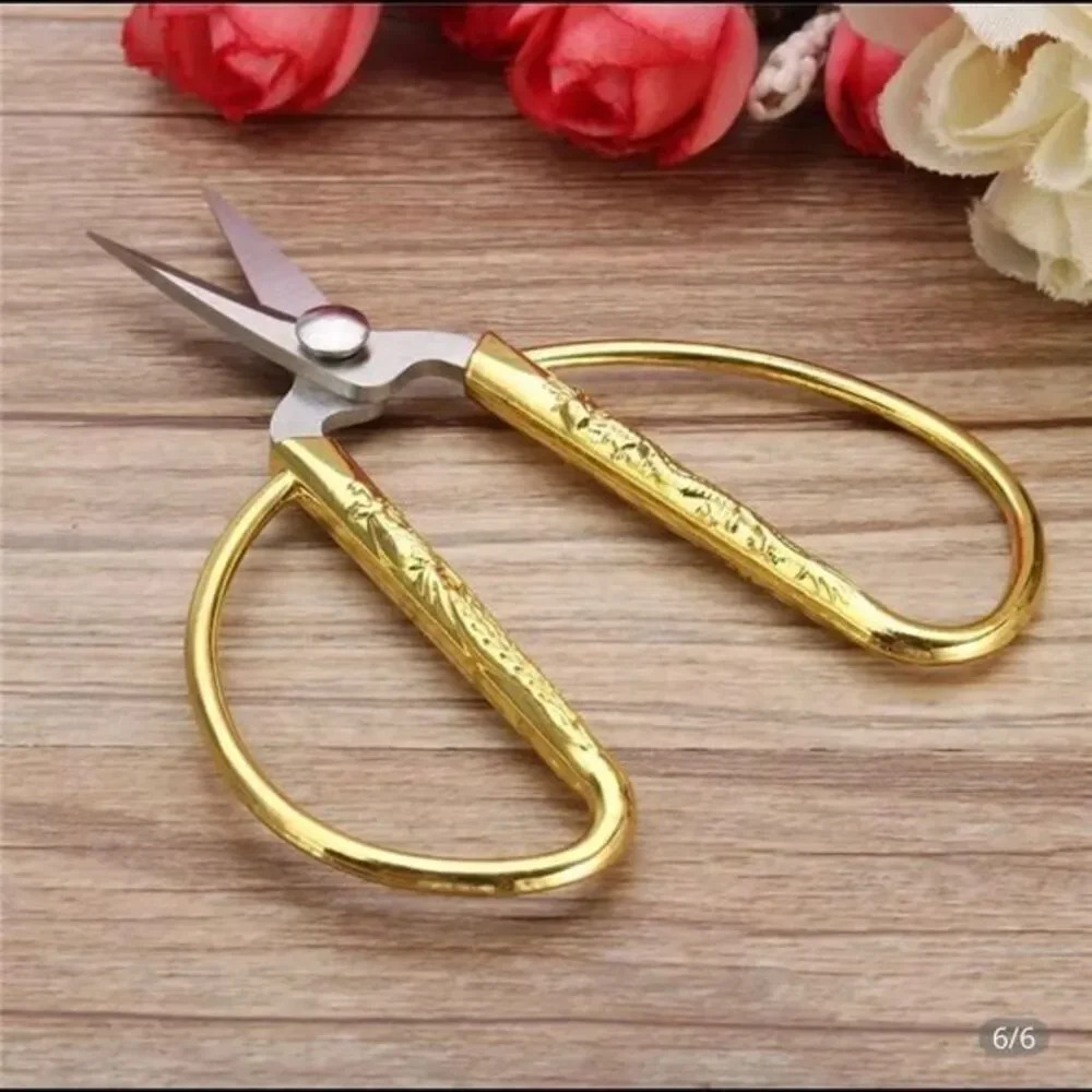 European Vintage Gold Sewing Scissors